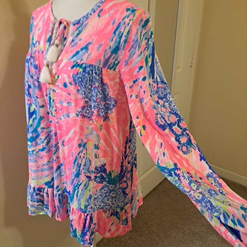 Lilly Pulitzer Elise Top Multicolor  Sz M EUC